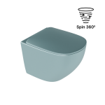 Excellent Luqa miska WC wisząca z deską wolnoopadającą mint blue mat